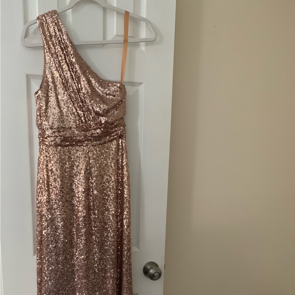 Revelry rose gold sequin bridesmaids gown size 6 ✨🌹🥂